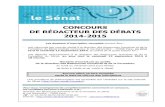 CONCOURS DE RÉDACTEUR DES DÉBATS 2014-2015