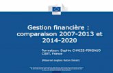 Gestion financière : comparaison 2007-2013 et 2014-2020
