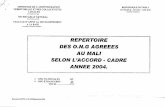 Repertoire des ONG agreees au Mali selon l accord cadre 2004