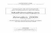 Mathématiques Annales 2005