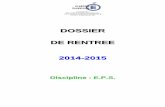 DOSSIER DE RENTREE 2014-2015