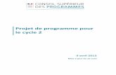 Projet de programme de cycle 2 proposé par le CSP