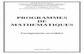 PROGRAMMES DE MATHEMATIQUES