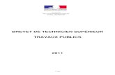 BREVET DE TECHNICIEN SUPÉRIEUR TRAVAUX PUBLICS 2011