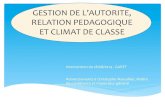 gestion de l'autorite, relation pedagogique et climat de classe