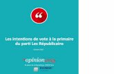 OpinionWay - Les intentions de vote à la primaire Les Républicains - Octobre 2016