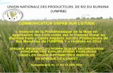 Communication sur l’étude « Analyse de la problématique de la mise en application des lois votée sur le foncier rural au Burkina Faso : quels impacts sur les producteurs de riz