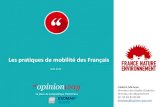 OpinionWay pour France Nature Environnement - Les pratiques de mobilité des Français - Août 2016