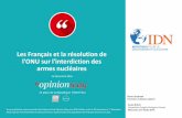 Opinionway pour IDN - Les Français et la résolution de l'ONU sur l'interdiction des armes nucléaires