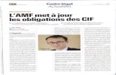 L'AMF met à jour les obligations des CIF