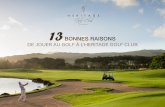 13 bonnes raisons de jouer au golf à l’Heritage Golf Club