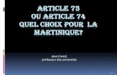ARTICLE 73 OU ARTICLE 74 QUEL CHOIX POUR LA MARTINIQUE EN 2010