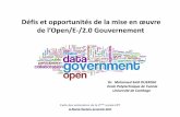 Défis et opportunités de la mise en oeuvre de l’Open/E-/2.0 Gouvernement