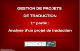 Gestion de projets de traduction - Identification et analyse du projet