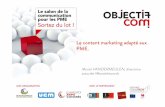 Objectif Com - Le content marketing adapté aux PME - Muriel Vandermeulen