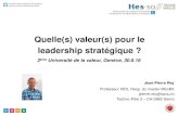 Quelle(s) valeur(s) pour le leadership stratégique ?