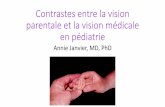 Contrastes entre la vision parentale et la vision médicale en pédiatrie