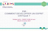 EMI : Comment développer un esprit critique - Janvier 2017