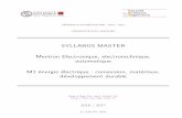 SYLLABUS MASTER Mention Electronique, electrotechnique