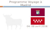 Programme Voyage à Madrid 2016