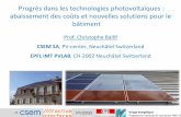Progrès dans les technologies photovoltaïques: abaissement des coûts et nouvelles solutions pour le bâtiment