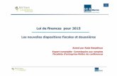 Les nouvelles dispositions fiscales de la loi de finance 2015 par apport lf 2014