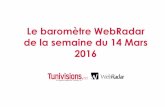 Le Baromètre WebRadar de la semaine du 14 Mars 2016.