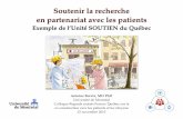 Stratégie de recherche en partenariat avec les patients et le public de l’Unité de soin du Québec