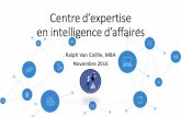 Ralph Van Coillie - Centre d’expertise efficace en intelligence d’affaires - Nov 2016