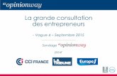 Opinionway pour CCI : La grande consultation des entrepreneurs / vague4 / Septembre 2015
