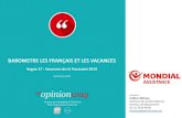 OpinionWay pour Mondial Assistance - Les Français et les vacances - Vague 17 - Septembre 2015