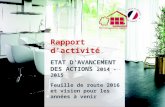 Rapport d'activité 2014 - 2015 - Vision PAMA 2017 - 2020