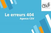 Comment corriger les erreurs 404 - Agence CSV