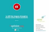 APEL - Le défi des langues étrangères, regards croisés parents-enseignants - Par OpinionWay - octobre 2015