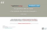 mediaRH com -  La question RH du mois - La rentrée des salariés français - Par OpinionWay - août 2015