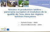 Nitrates et production laitière : panorama européen et évolution de la qualité de l'eau dans les régions laitières françaises