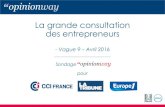 Opinionway pour CCI - Grande consultation des entrepreneurs - Vague 9 / Avril 2016