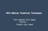 2016 Webinar Promotion Techniques