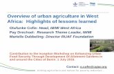 Vue globale de l’agriculture urbaine en afrique de l’ouest mise en lumière des leçons apprises