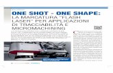 ONE SHOT - ONE SHAPE: LA MARCATURA “FLASH  LASER” PER APPLICAZIONI  DI TRACCIABILITÀ E  MICROMACHINING