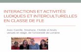 Interactions et activités ludiques et interculturelles avec les stagiaires de l'université de lorraine
