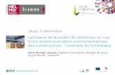 Les bases de données de matériaux en vue d'une bonne évaluation environnementale des constructions : l'exemple du Vorarlberg par Anne-Michèle Janssen | LIEGE CREATIVE, 03.12.15
