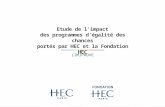 Etude de l’impact des programmes d’égalité des chances portés par HEC et la Fondation HEC