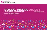 Social Media Digest novembre 2017. Retour sur l'actualité des réseaux sociaux du mois précédent.