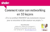 Comment rater son networking en 10 leçons   Hervé Bourdon @Valvert #shake18
