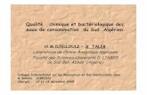 Qualité chimique et bactériologique des eaux de ... · PDF fileQualité chimique et bactériologique des eaux de consommation du Sud Algérien H.M.DJELLOULI - S. TALEB Laboratoire