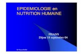 EPIDEMIOLOGIE en NUTRITION HUMAINE - phans.asso.fr partages/Journees medicales/NUTRITI… · Dr Vincent Stoffel Des grands principes zMeilleur indicateur mondial du bien-être de