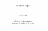 Introduction M2 Pro CCI, Informatique Emmanuel Waller, …waller/cours/lo/a2z3/bloc1/introduction.pdf · Présentation de Java ... architecture, bases de données, réseau, ... axé