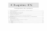 Ch9 Integrales de surface - aitanit.com PDF fr/Ch9_Integrales de surfa… · Chapitre IX Intégrales de surface 1. SURFACE PARAMÉTRÉE - PLAN TANGENT - VECTEUR NORMAL. ..... 2