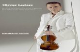 Dossier de presse Olivier · PDF fileMusiques du Monde (jazz, celtique) Avec son violon Olivier Leclerc nous fait partager son univers musical ... cours d’Alain Tirlemont à l’École